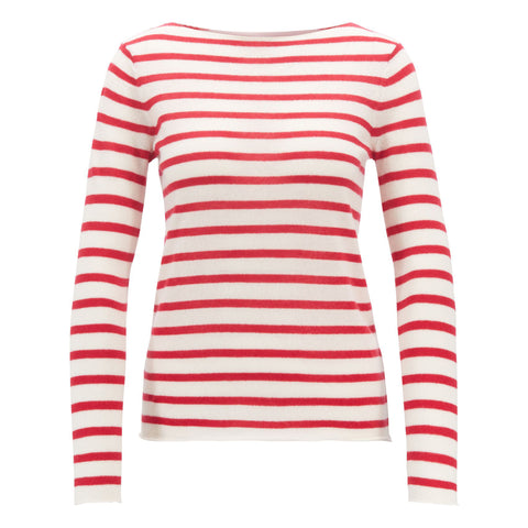 BOSS - Maglia Wabandy - 100% cashmere - rosso e bianco