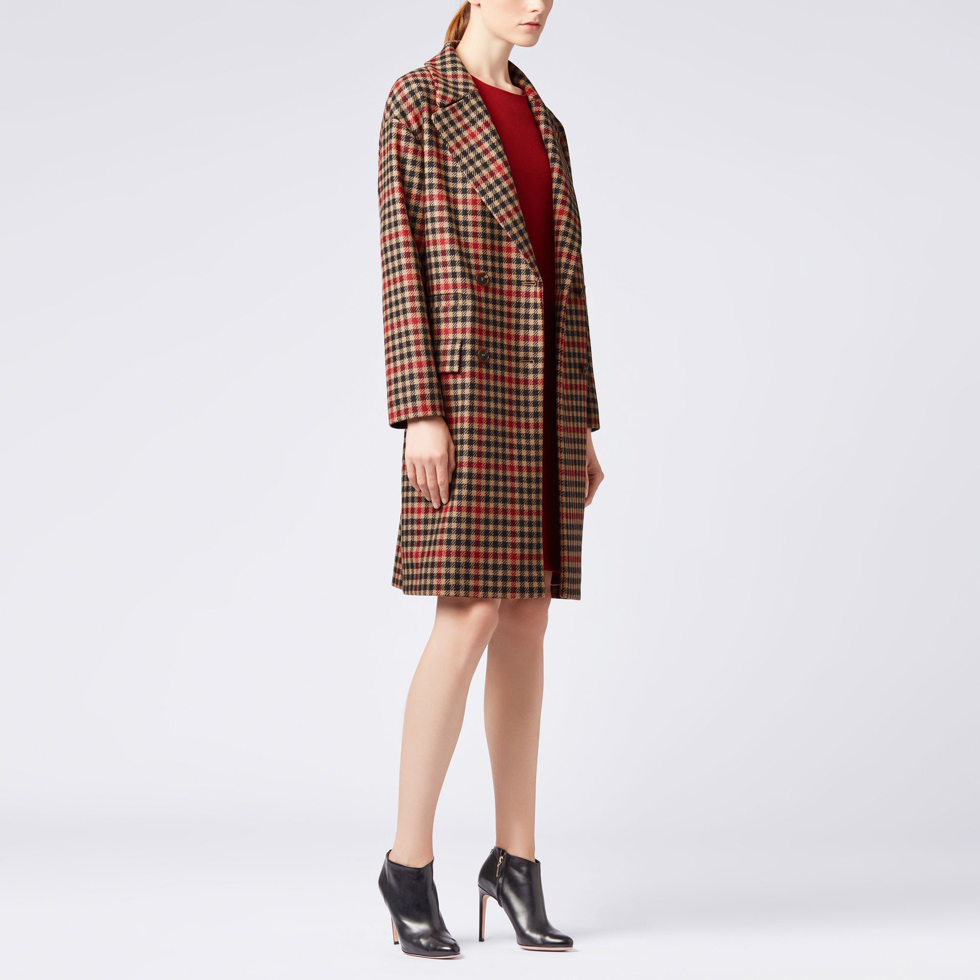 BOSS - Cappotto Cobina - marrone e rosso