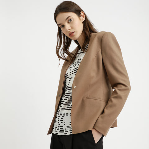 BOSS - Blazer Jasenna - lana vergine - ruggine e rame