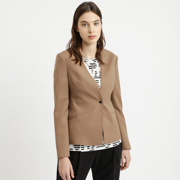 BOSS - Blazer Jasenna - lana vergine - ruggine e rame