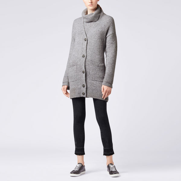 BOSS - Cardigan Ilollal - color argento
