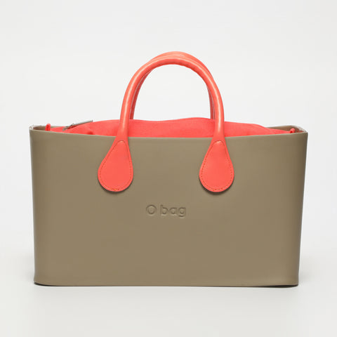 Borsa O City - taupe e corallo