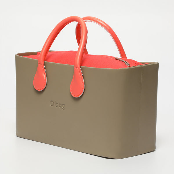Borsa O City - taupe e corallo