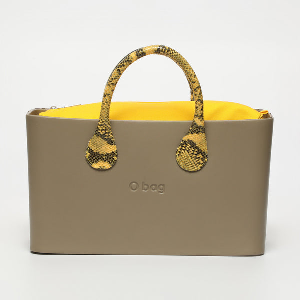 Borsa O City - taupe e giallo