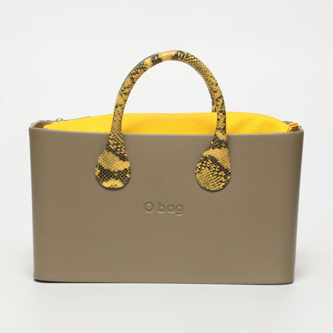 Borsa O City - taupe e giallo