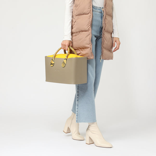 Borsa O City - taupe e giallo
