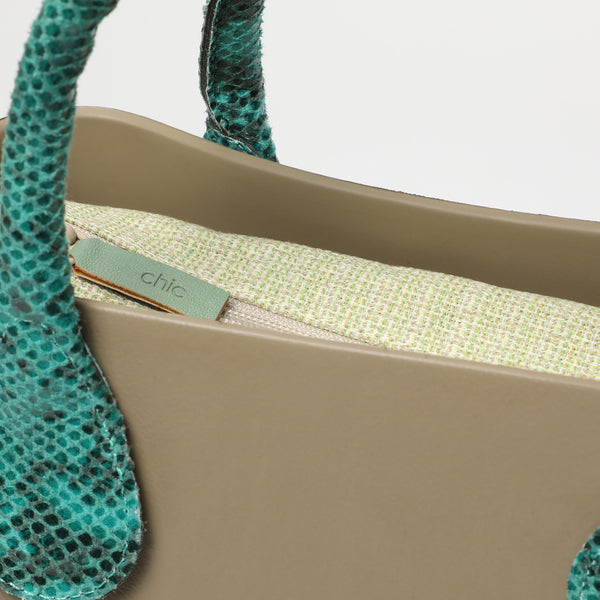 Borsa O Chic - taupe e verde