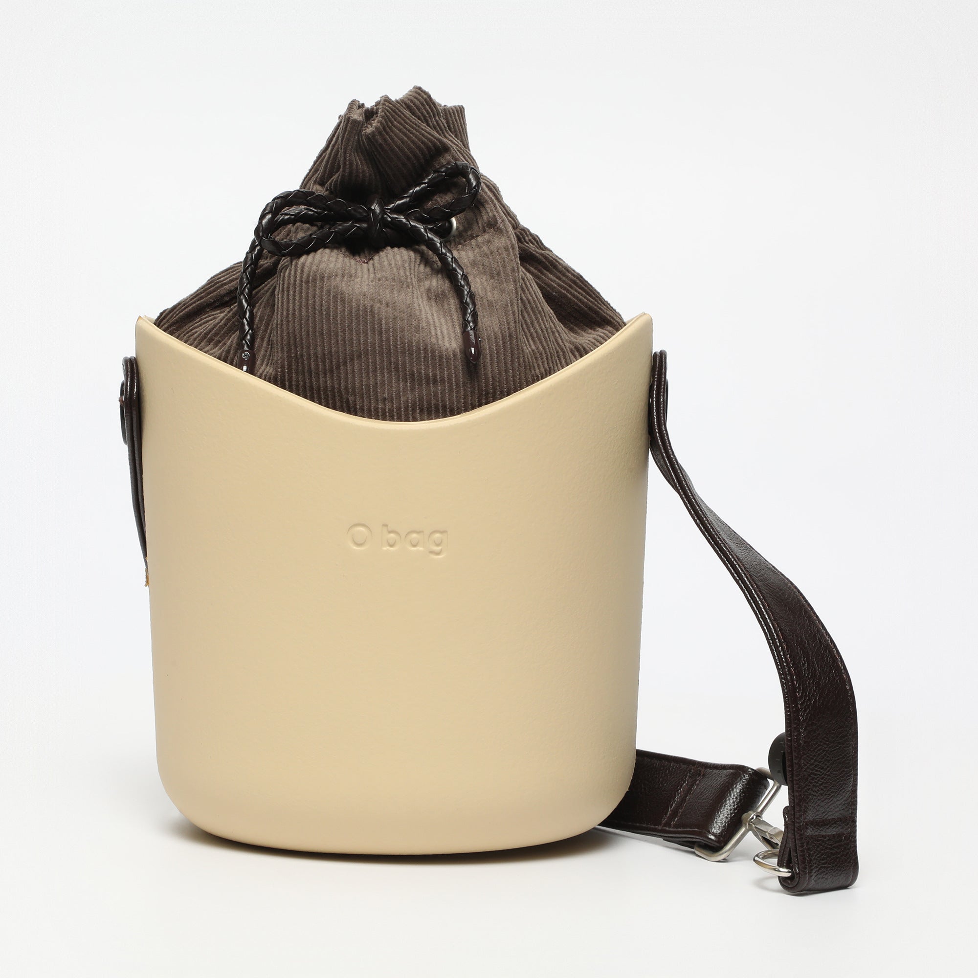 Borsa O Basket - beige e marrone scuro