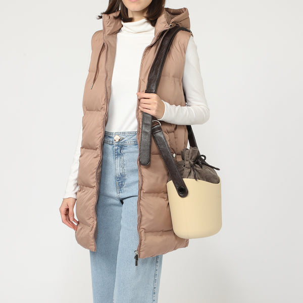 Borsa O Basket - beige e marrone scuro