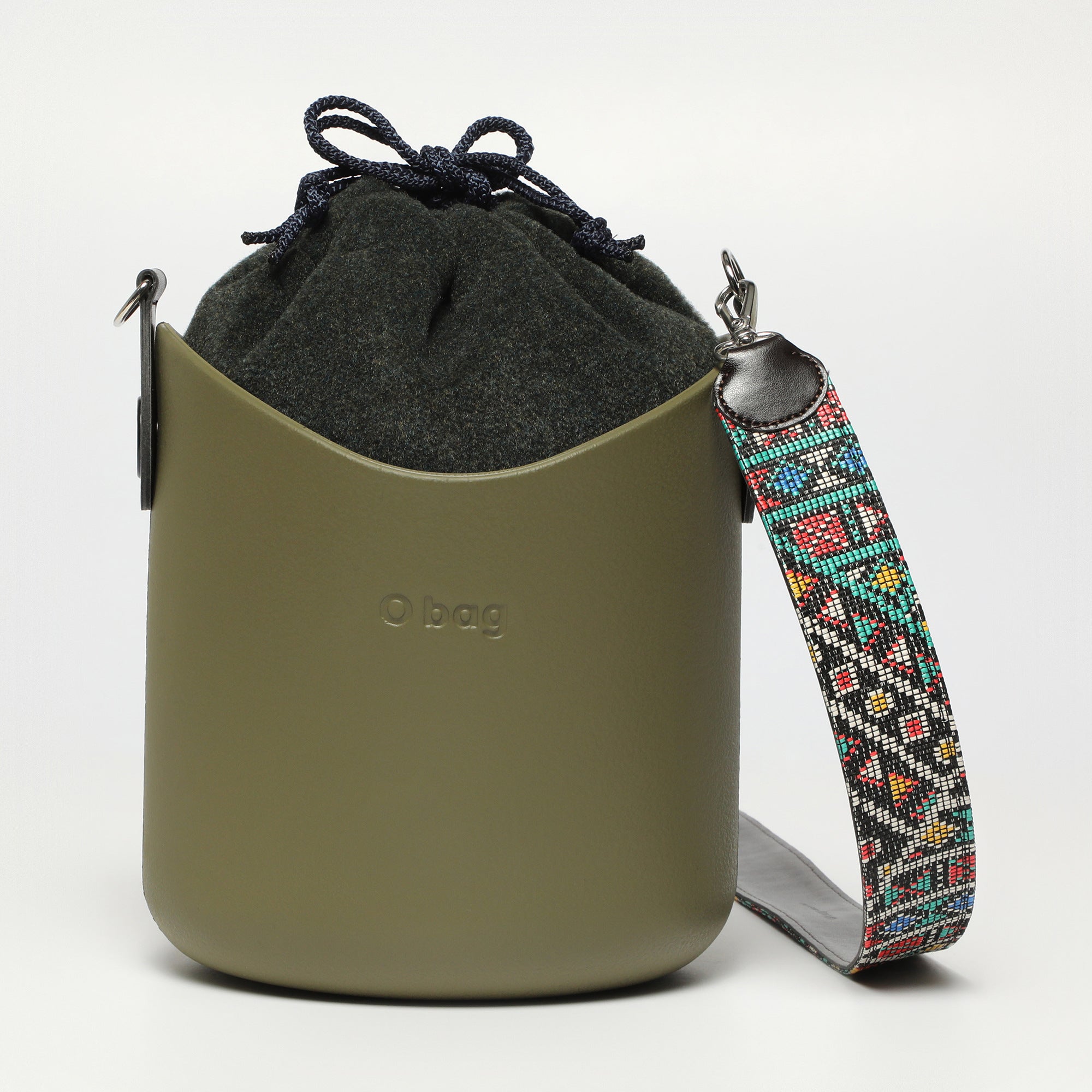 Borsa O Basket - kaki e multicolore