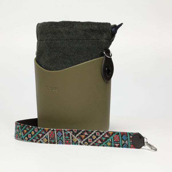 Borsa O Basket - kaki e multicolore