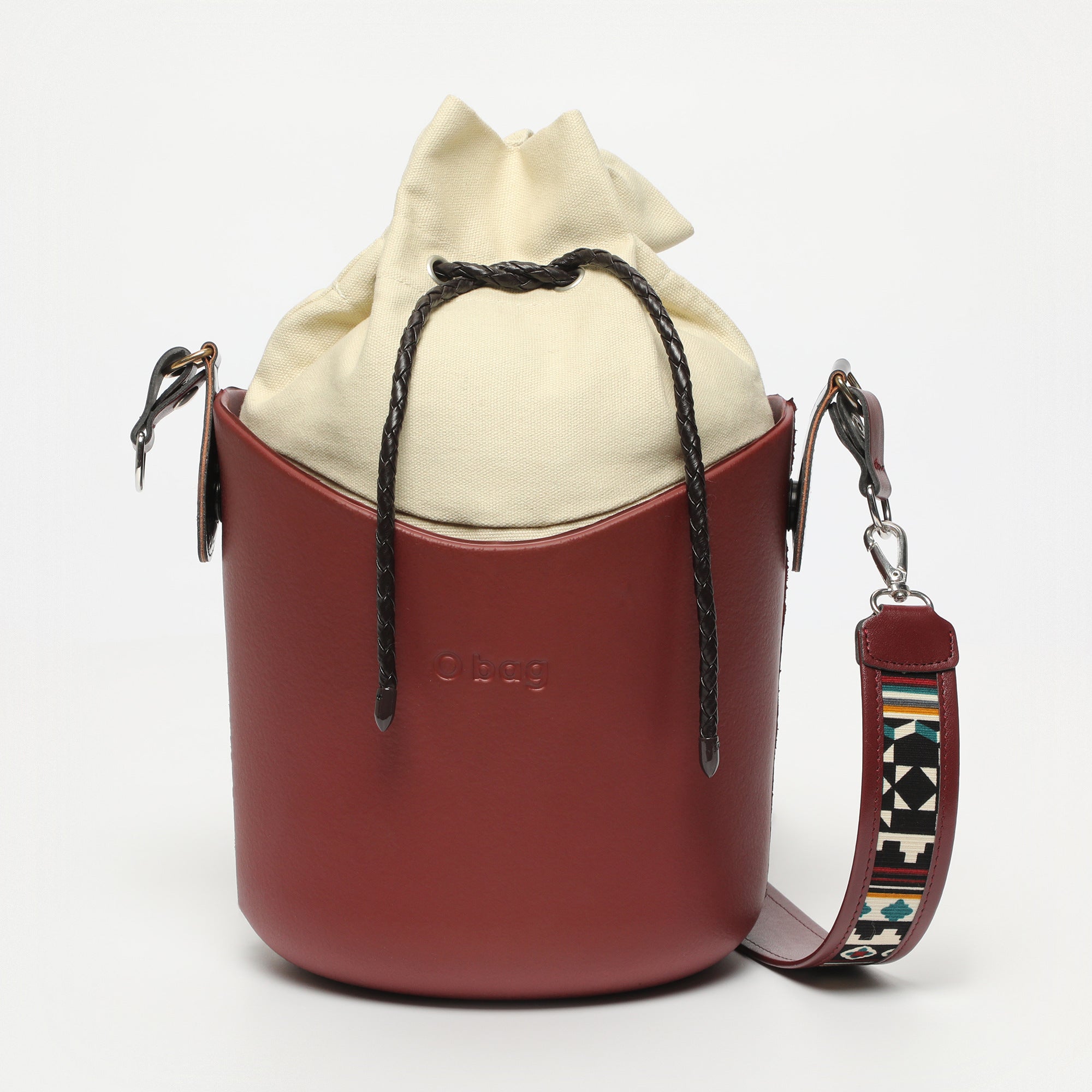 Borsa O Basket - bordeaux e beige
