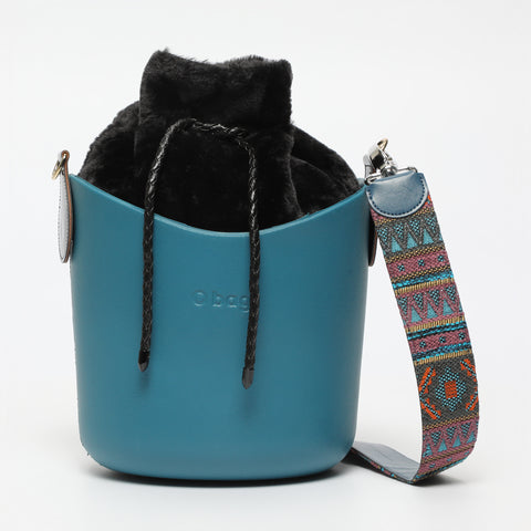 Borsa O Basket - blu petrolio e nero