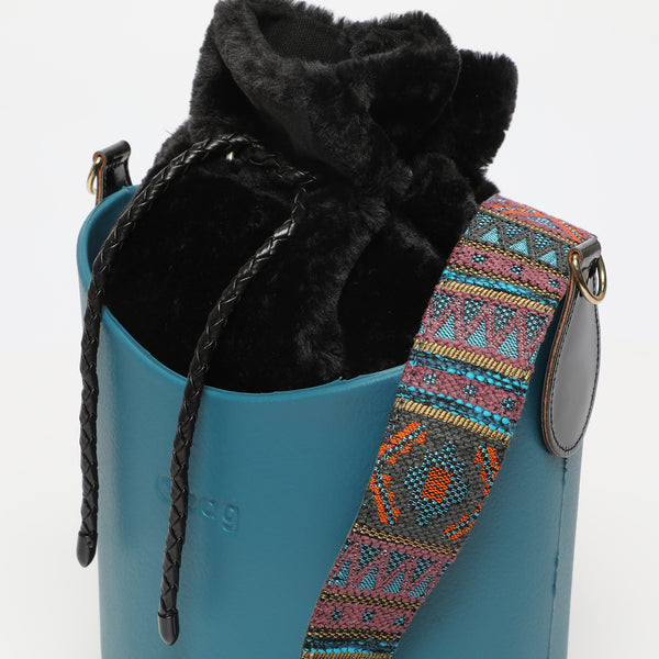 Borsa O Basket - blu petrolio e nero