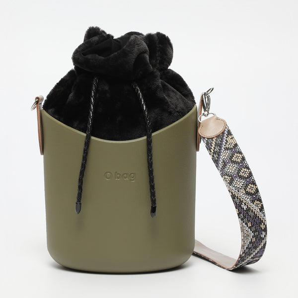 Borsa O Basket - kaki e nero