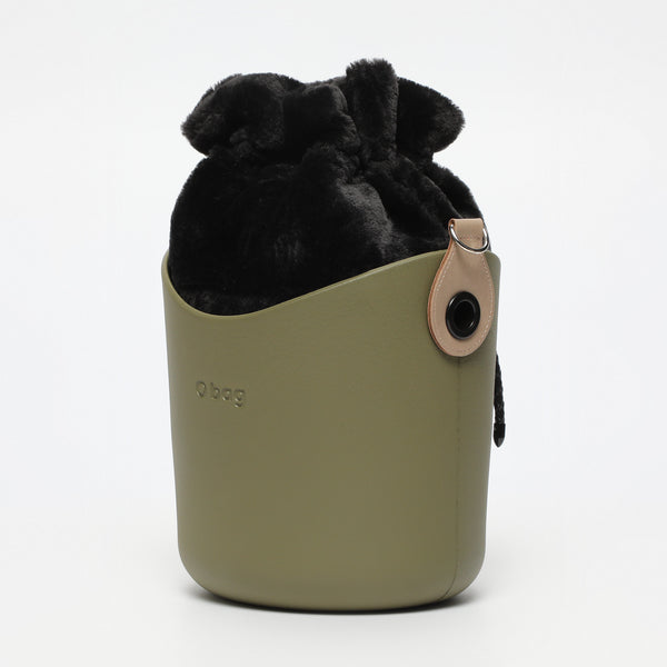 Borsa O Basket - kaki e nero