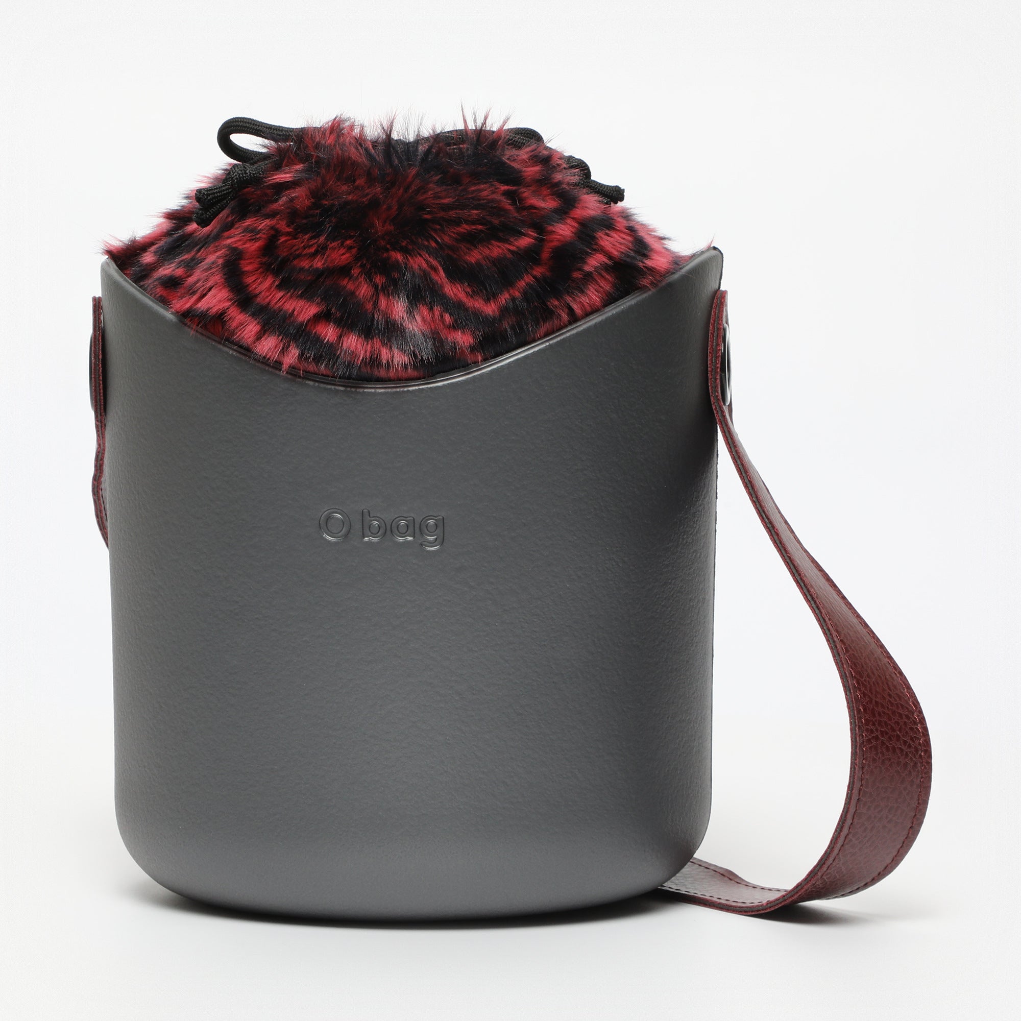 Borsa O Basket - argento scuro e bordeaux