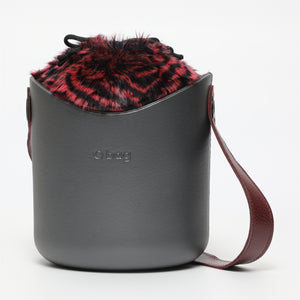 Borsa O Basket - argento scuro e bordeaux