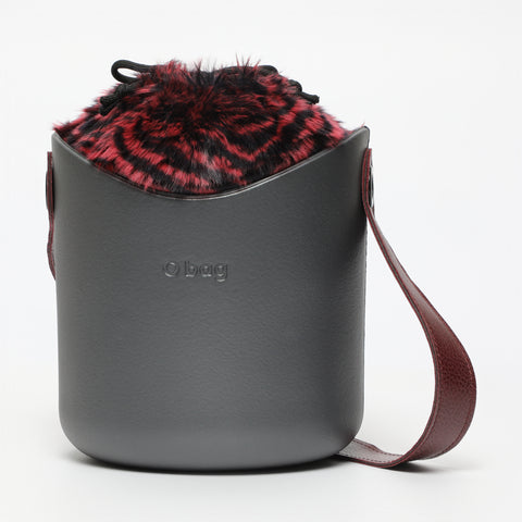 Borsa O Basket - argento scuro e bordeaux