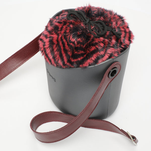 Borsa O Basket - argento scuro e bordeaux