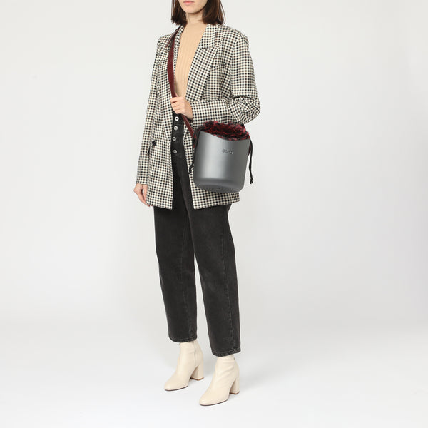Borsa O Basket - argento scuro e bordeaux