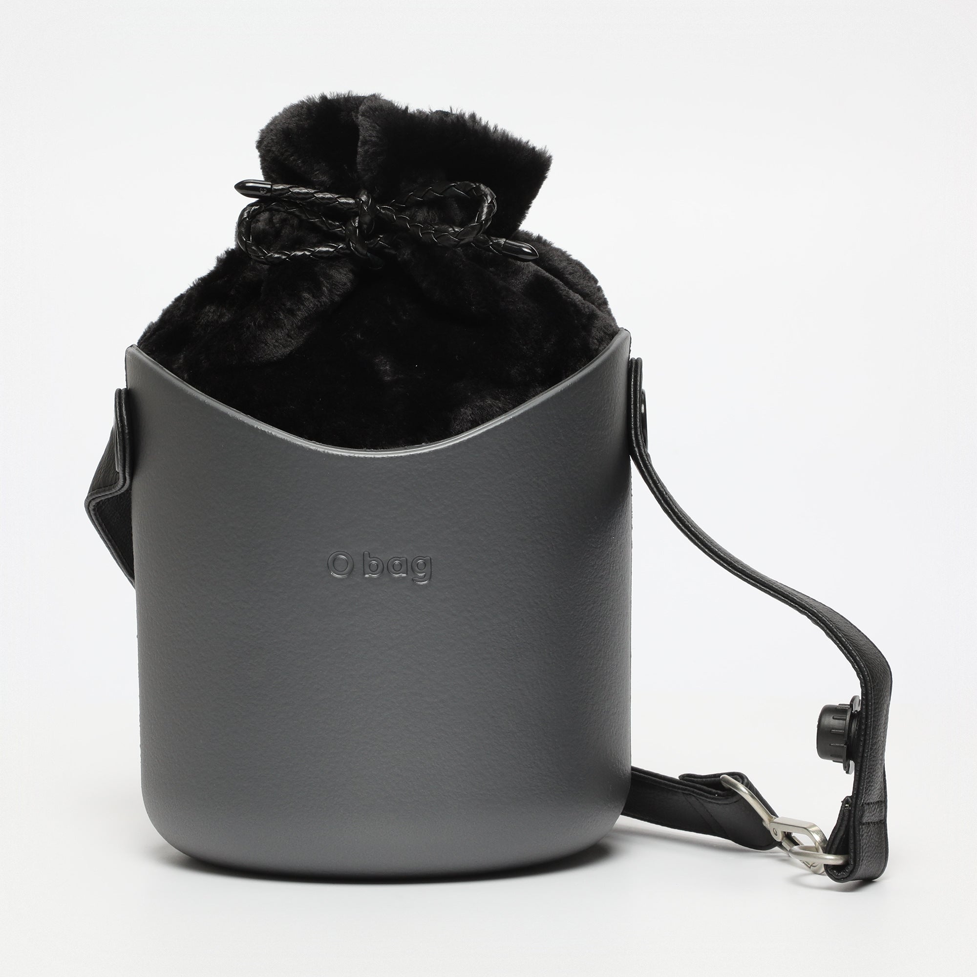 Borsa O Basket - argento scuro e nero