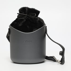 Borsa O Basket - argento scuro e nero