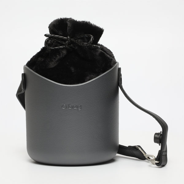 Borsa O Basket - argento scuro e nero