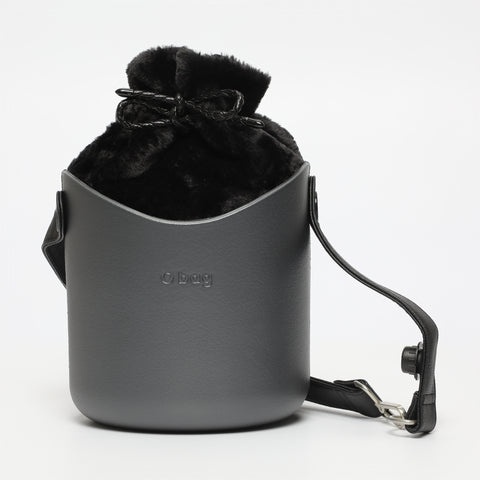 Borsa O Basket - argento scuro e nero
