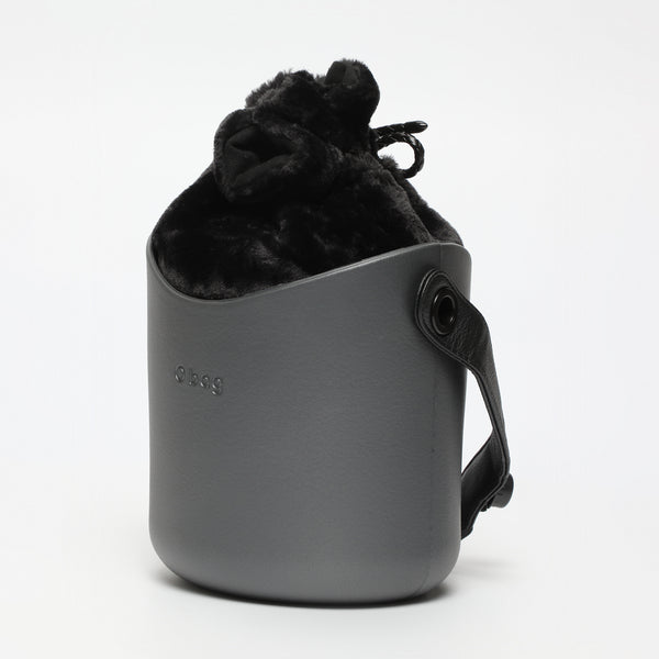 Borsa O Basket - argento scuro e nero