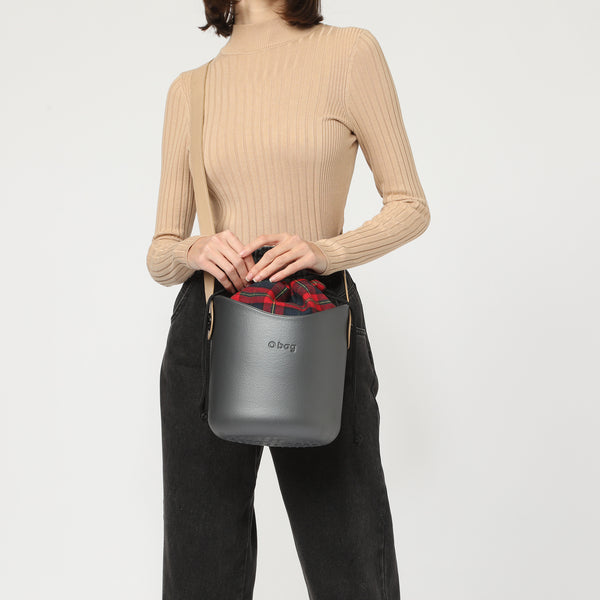 Borsa O Basket - argento scuro e multicolore