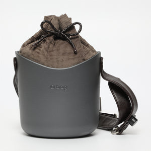 Borsa O Basket - argento scuro e marrone scuro