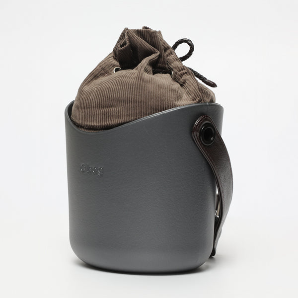 Borsa O Basket - argento scuro e marrone scuro