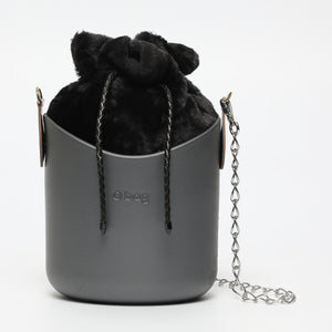 Borsa O Basket - argento scuro e nero