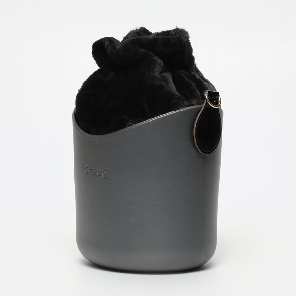 Borsa O Basket - argento scuro e nero
