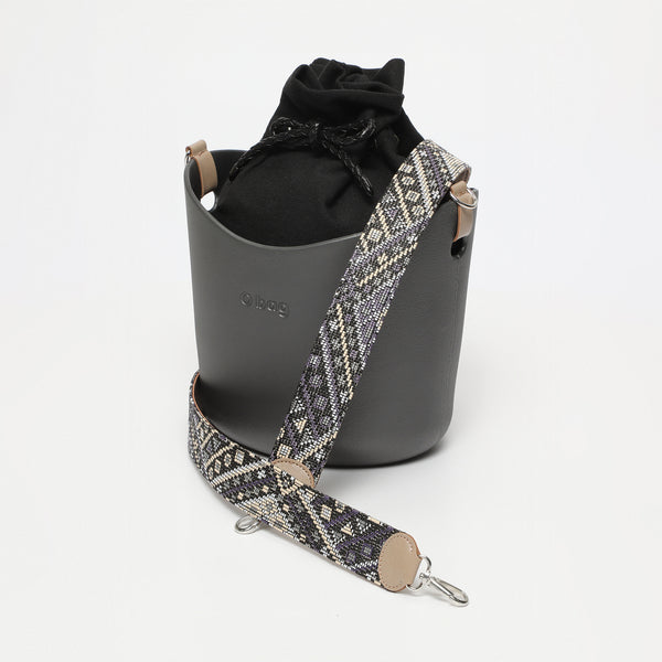 Borsa O Basket - argento scuro e multicolore