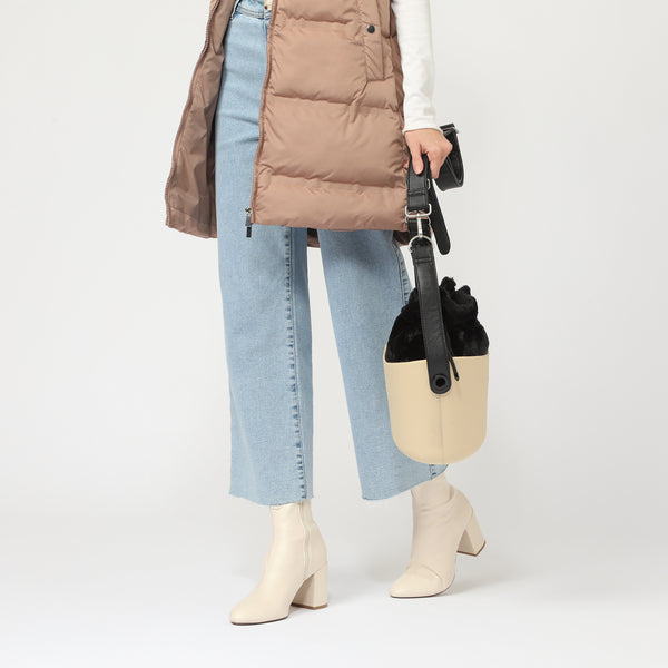 Borsa O Basket - beige e nero