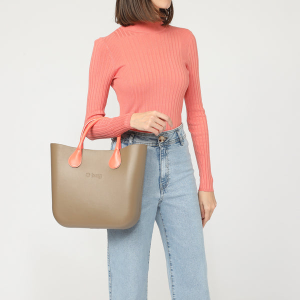 Borsa O Bag Mini - taupe e salmone