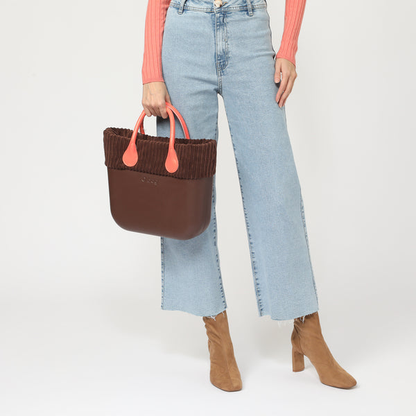 Borsa O Bag Mini - marrone scuro e salmone