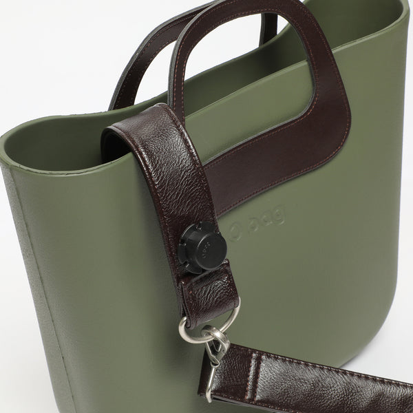 Borsa O Bag Mini - kaki e marrone scuro