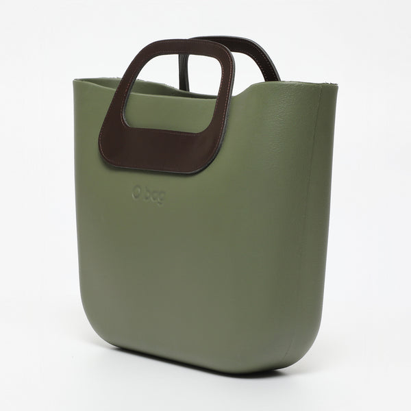 Borsa O Bag Mini - kaki e marrone scuro