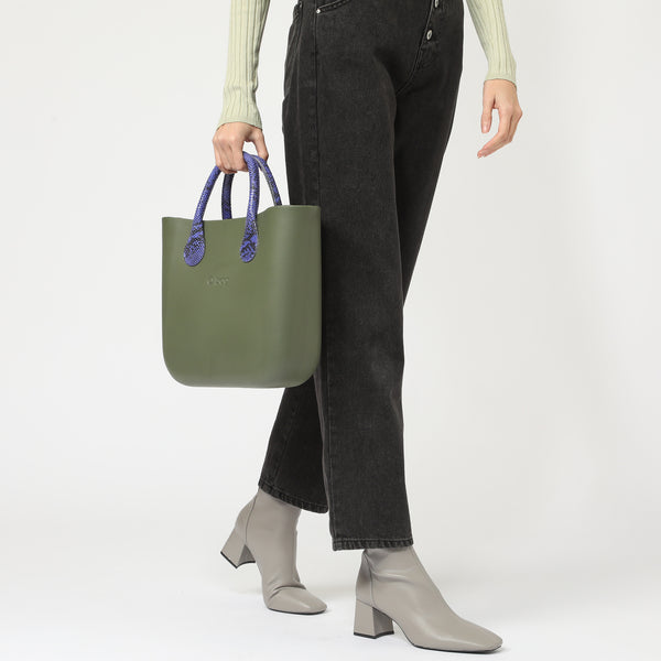 Borsa O Bag Mini - kaki e viola