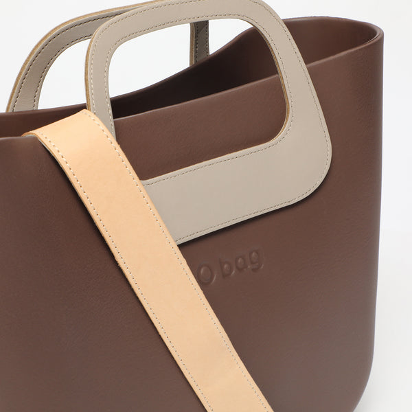 Borsa O Bag Mini - marrone scuro e beige