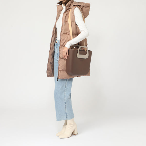 Borsa O Bag Mini - marrone scuro e beige