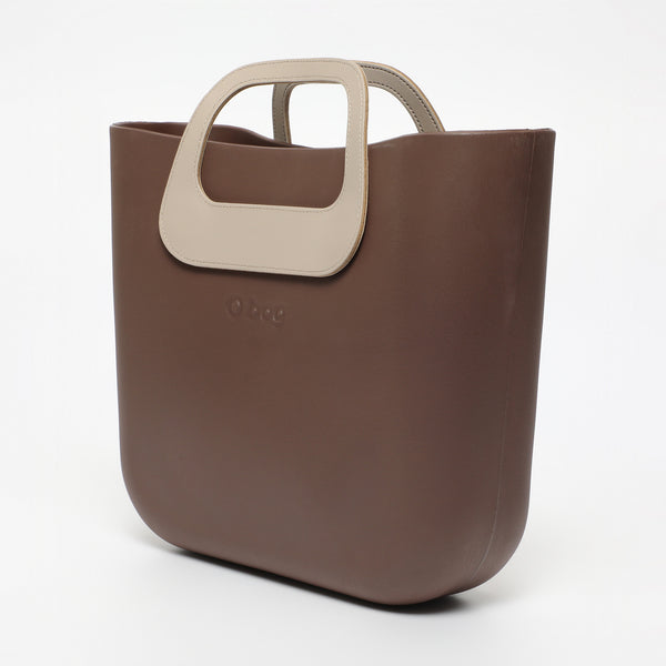 Borsa O Bag Mini - marrone scuro e beige