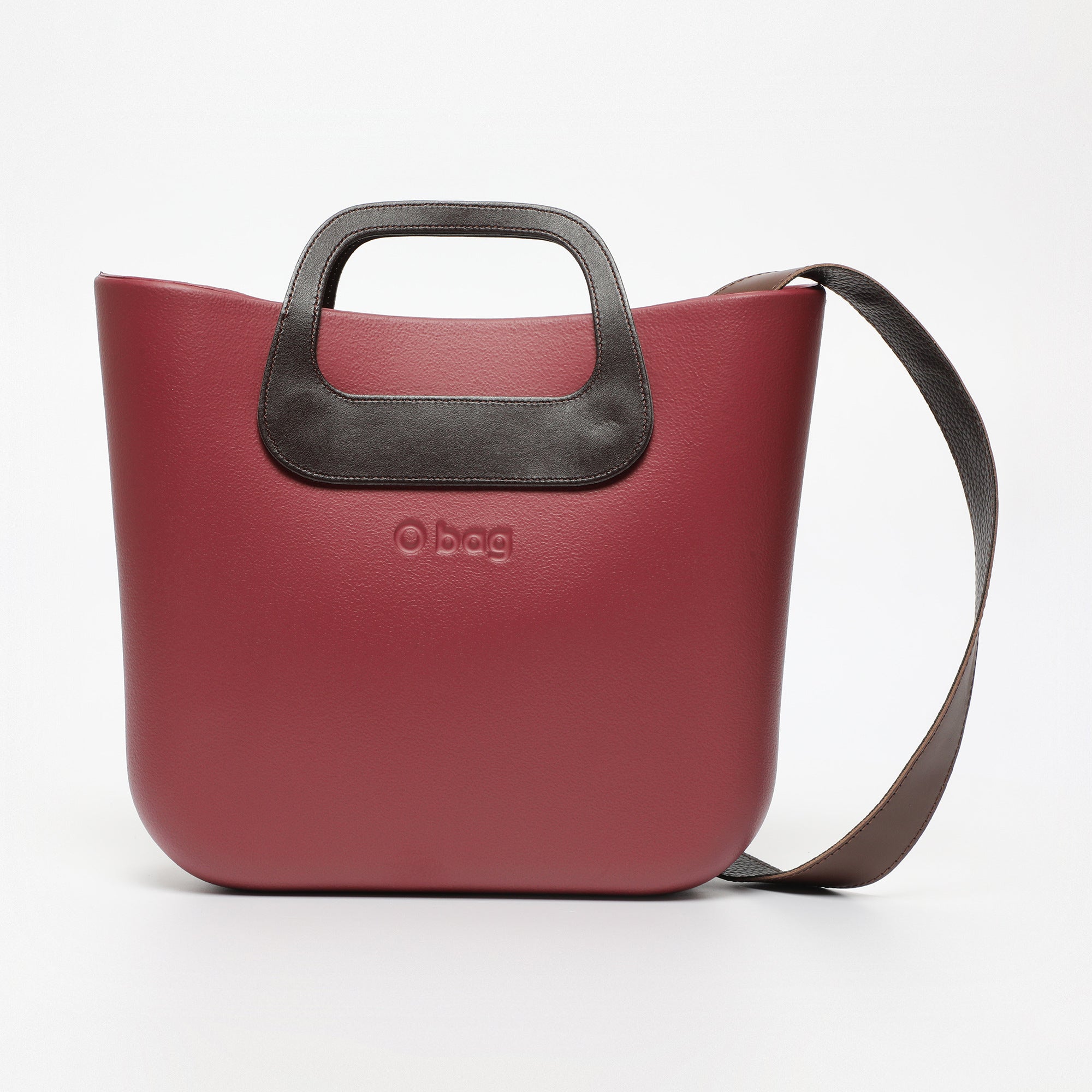 Borsa O Bag Mini - bordeaux chiaro e marrone scuro