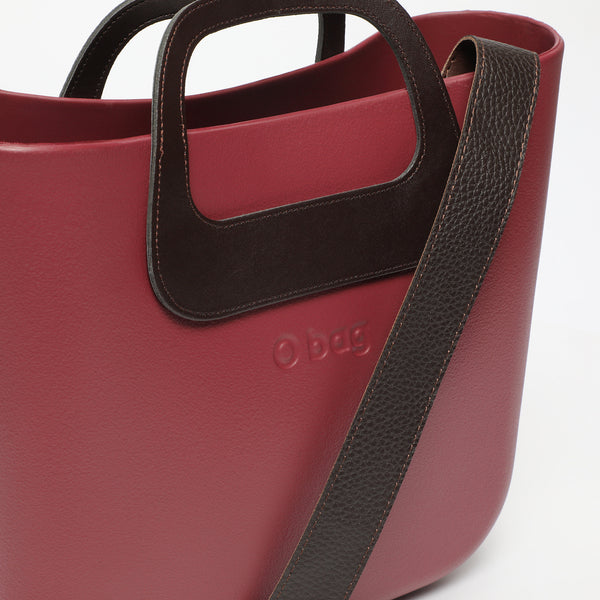 Borsa O Bag Mini - bordeaux chiaro e marrone scuro