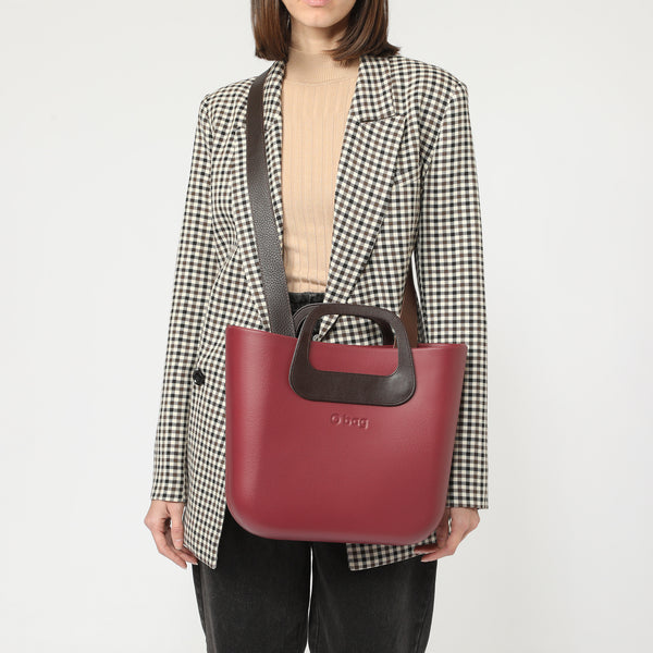 Borsa O Bag Mini - bordeaux chiaro e marrone scuro