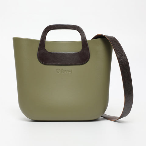 Borsa O Bag Mini - kaki chiaro e marrone scuro