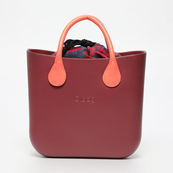 Borsa O Bag Mini - bordeaux chiaro e salmone
